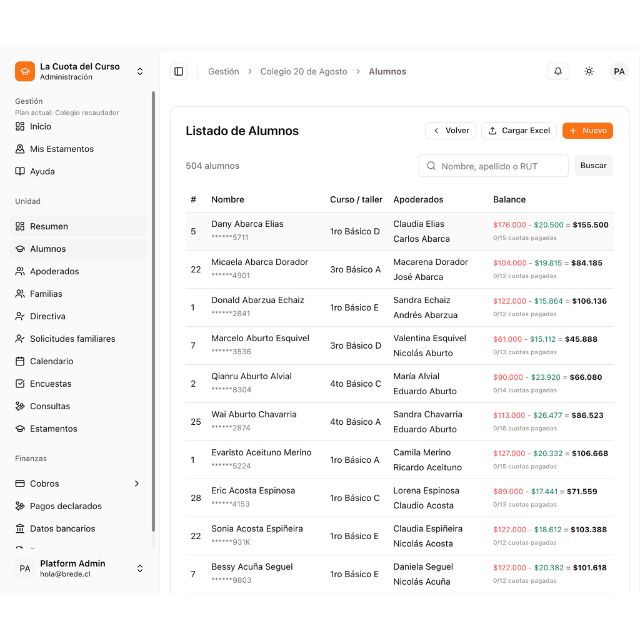 Captura de La Cuota del Curso